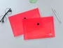 Liderpapel Carpeta Dossier con Broche Rojo Transparente DIN A6