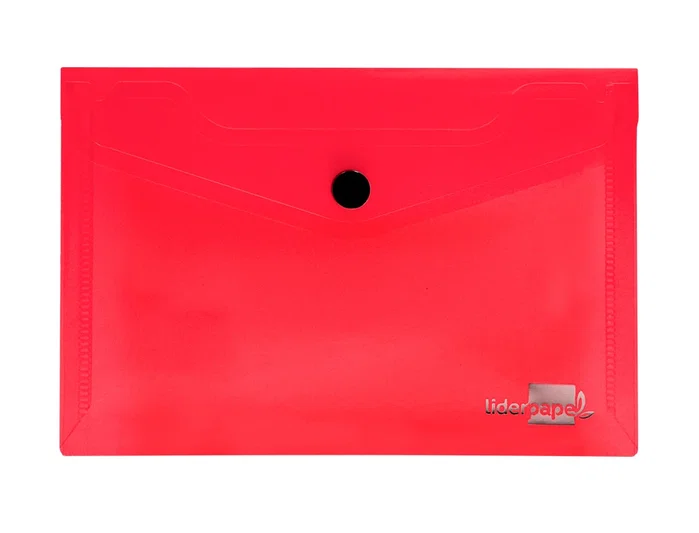 Liderpapel Carpeta Dossier con Broche Rojo Transparente DIN A6