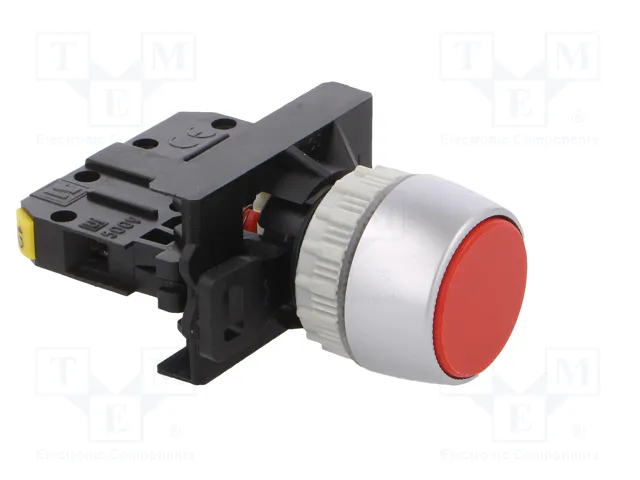 SPAMEL Interruptor de presión ST22-KC-01 Rojo 22mm NC