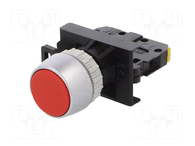 SPAMEL Interruptor de presión ST22-KC-01 Rojo 22mm NC