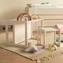 ROBA AABKJ29812 Taburete Infantil Regulable con 3 Alturas, Estilo Rústico, Color Beige Cachemira