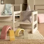 ROBA AABKJ29812 Taburete Infantil Regulable con 3 Alturas, Estilo Rústico, Color Beige Cachemira