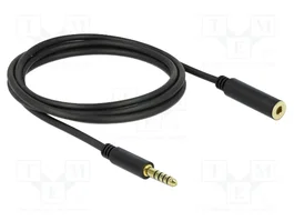 DeLOCK 85797 Cable de extensión de audio 4,4 mm 5 pines, 2 m, negro