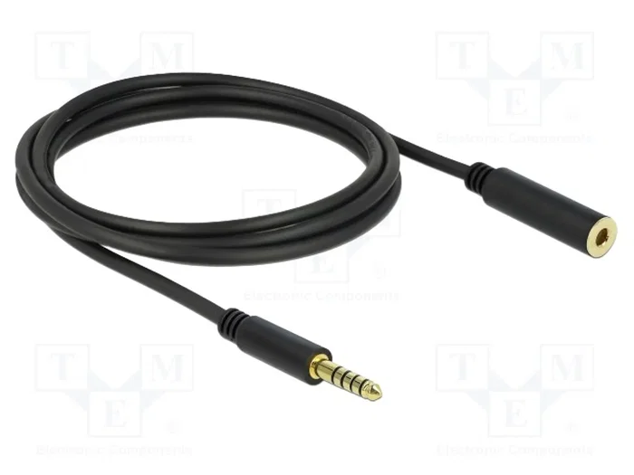 DeLOCK 85797 Cable de extensión de audio 4,4 mm 5 pines, 2 m, negro DeLOCK 85797 Cable de extensión de audio 4,4 mm 5 pines, 2 m, negro