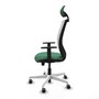 PIQUERAS Y CRESPO Silla de oficina Zulema con mecanismo Sincro/Traslack, Verde esmeralda y Blanco