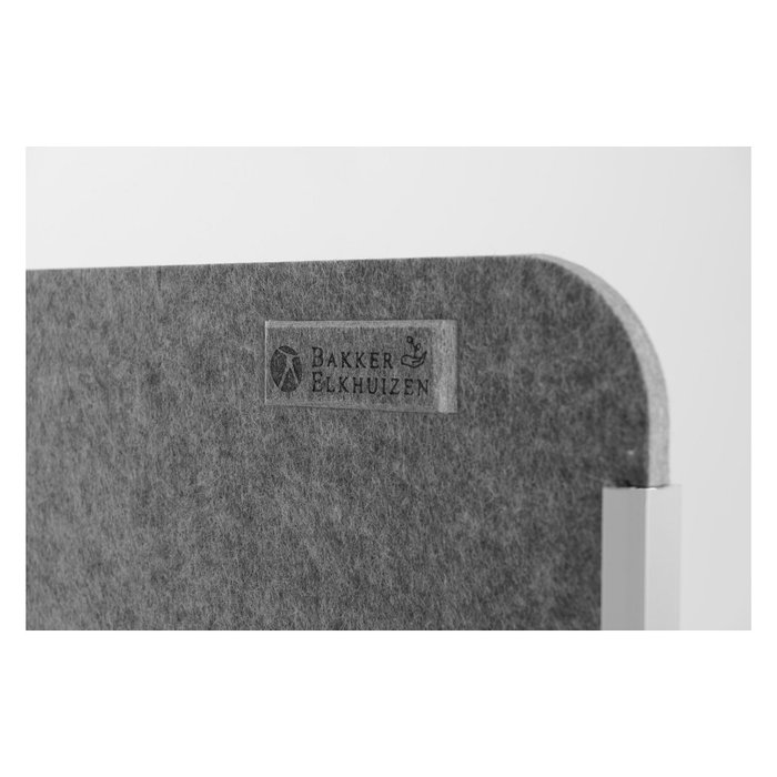 BakkerElkhuizen BE Safety Screen Pantalla de Seguridad Trasera, Gris Claro, Fieltro PET, Marco de Plástico Gris, Ancho 1800 mm, Altura 600 mm