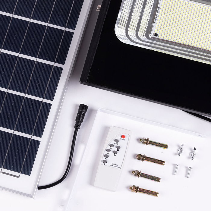 greenice Proyector LED Solar 200W Blanco Frío 6500K con Control Remoto