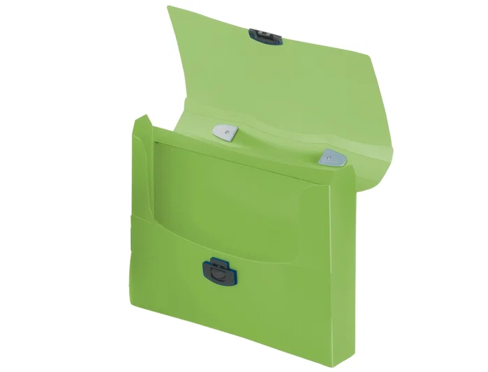 Liderpapel Carpeta portadocumentos con broche y asa Verde transparente DIN A4