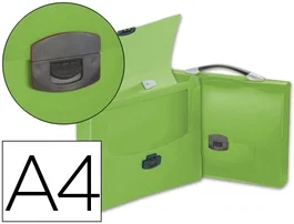 Liderpapel Carpeta portadocumentos con broche y asa Verde transparente DIN A4