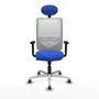 PIQUERAS Y CRESPO Silla de oficina Zulema Azul con Malla Blanca