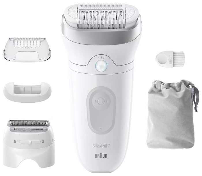Braun Silk-épil 7 7-041 Depiladora Eléctrica MicroGrip, Recargable, Blanco y Gris