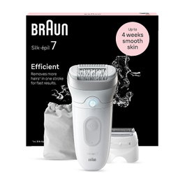 Braun Silk-épil 7 7-041 Depiladora Eléctrica MicroGrip, Recargable, Mojado y Seco, para Axila y Bikini, Gris y Blanco