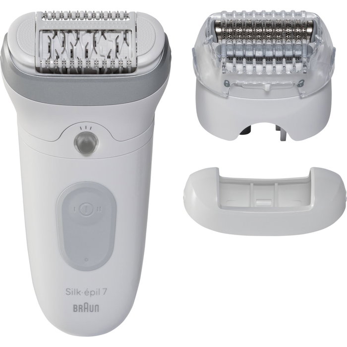 Braun Silk-épil 7 7-041 Depiladora Eléctrica MicroGrip, Recargable, Blanco y Gris