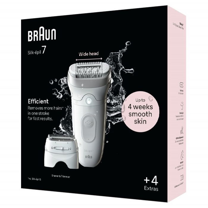 BRAUN Silk-épil 7 Depiladora Eléctrica Epiladora con Cabezales de Repuesto
