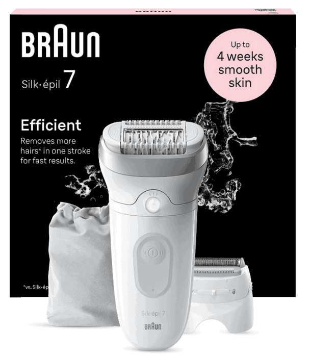 Braun Silk-épil 7 7-041 Depiladora Eléctrica MicroGrip, Recargable, Blanco y Gris