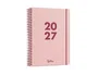 Liderpapel Agenda Oficina 2027 Espiral Basic Día Página A5 Bilingüe Rosa