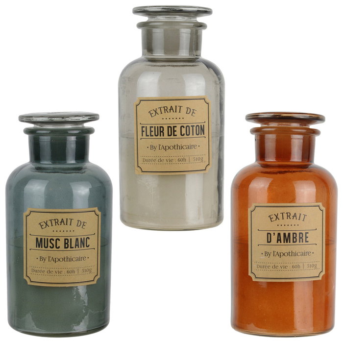 Home Deco Factory Botella Con Vela Apothicaire 21 Colección Inspiración Vintage.