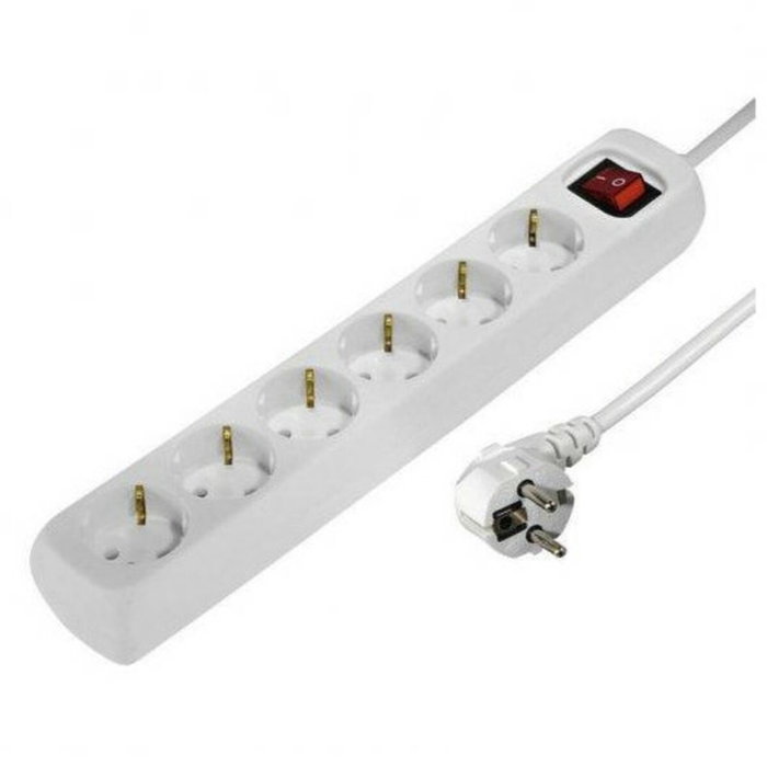 Hama Regleta de 6 Tomas con Interruptor, 1,4m, Blanca