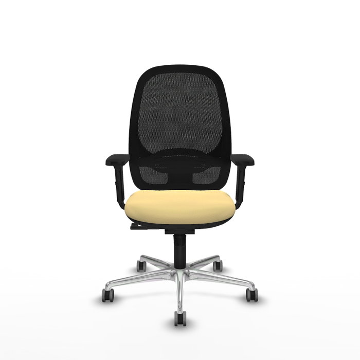 PIQUERAS Y CRESPO Silla de oficina Cilanco con mecanismo Sincro, Crema y Negro