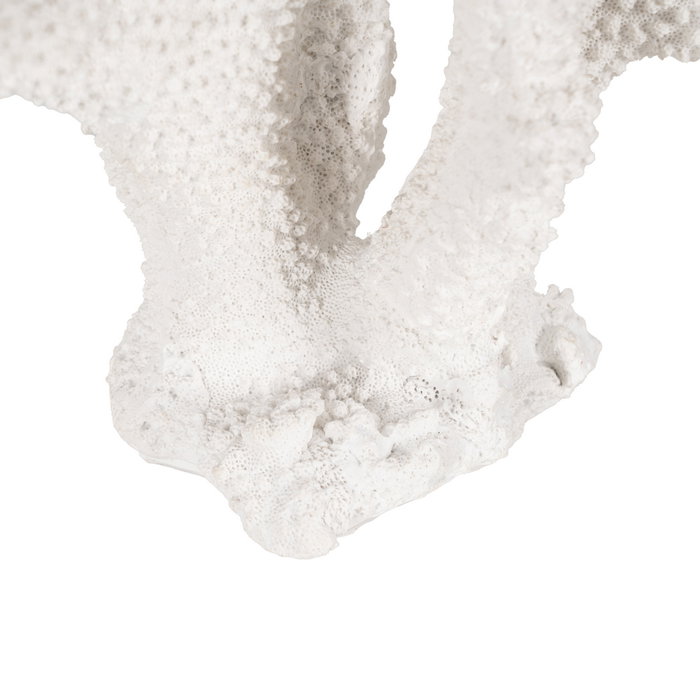 Figura Coral Blanco Resina Decoración 27 X 15 X 21 cm