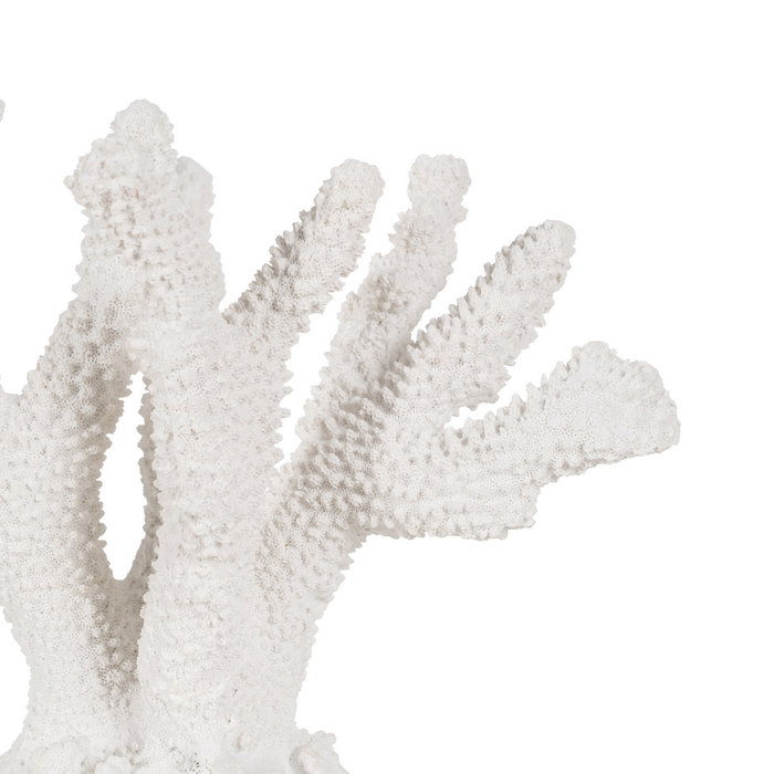 Figura Coral Blanco Resina Decoración 27 X 15 X 21 cm