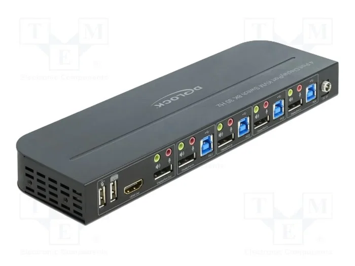 DeLOCK Conmutador KVM DisplayPort 1.4 8K 30 Hz con USB y Audio