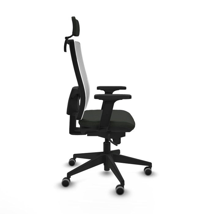 PIQUERAS Y CRESPO Silla de oficina Horna con mecanismo Sincro, Tela Negra y Malla Blanca PIQUERAS Y CRESPO Silla de oficina Horna con mecanismo Sincro, Tela Negra y Malla Blanca