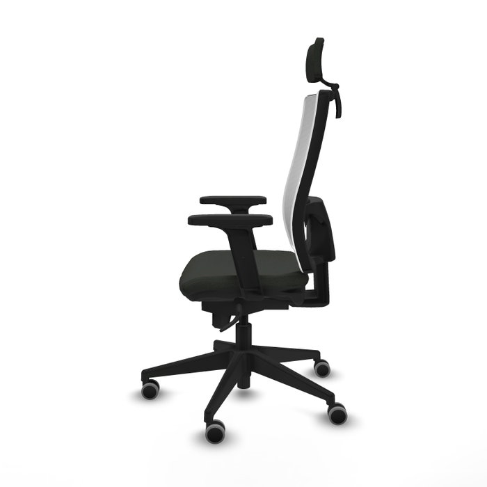 PIQUERAS Y CRESPO Silla de oficina Horna con mecanismo Sincro, Tela Negra y Malla Blanca PIQUERAS Y CRESPO Silla de oficina Horna con mecanismo Sincro, Tela Negra y Malla Blanca
