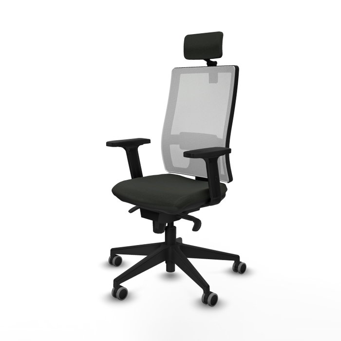 PIQUERAS Y CRESPO Silla de oficina Horna con mecanismo Sincro, Tela Negra y Malla Blanca PIQUERAS Y CRESPO Silla de oficina Horna con mecanismo Sincro, Tela Negra y Malla Blanca