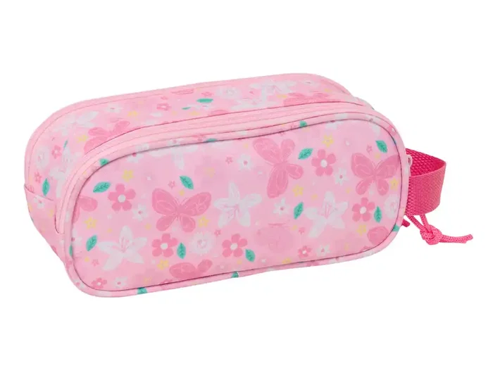 Safta Estuche Portatodo Escolar Doble Cremallera Colección Barbie 3D, Dimensiones 80x60x210 mm
