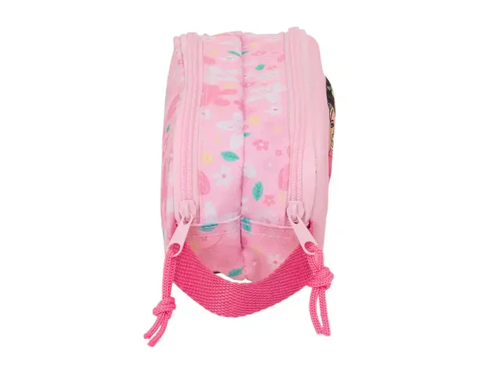 Safta Estuche Portatodo Escolar Doble Cremallera Colección Barbie 3D, Dimensiones 80x60x210 mm