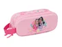 Safta Estuche Portatodo Escolar Doble Cremallera Colección Barbie 3D, Dimensiones 80x60x210 mm