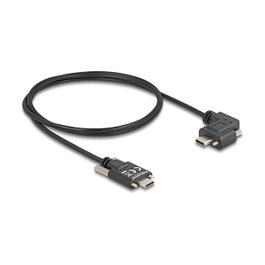 DeLOCK Cable USB 2.0 Type-C con tornillos y conector angular 60W 1m