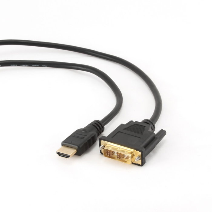 Gembird Cable HDMI a DVI macho-macho de 0,5 m con conectores chapados en oro Gembird Cable HDMI a DVI macho-macho de 0,5 m con conectores chapados en oro