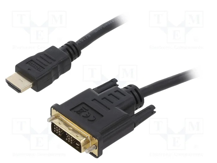 Gembird Cable HDMI a DVI macho-macho de 0,5 m con conectores chapados en oro Gembird Cable HDMI a DVI macho-macho de 0,5 m con conectores chapados en oro