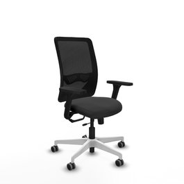PIQUERAS Y CRESPO Silla de oficina Zulema con mecanismo Sincro/Traslack, Gris oscuro y Negro
