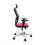 PIQUERAS Y CRESPO Silla de oficina Jorquera con mecanismo Sincro/Traslack, Rosa y Negro