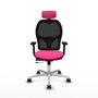 PIQUERAS Y CRESPO Silla de oficina Jorquera con mecanismo Sincro/Traslack, Rosa y Negro