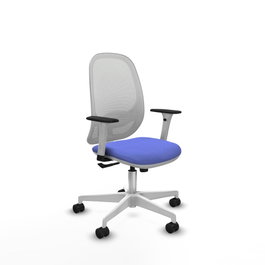 PIQUERAS Y CRESPO Silla de oficina Cilanco con mecanismo Sincro, Azul claro y Blanco