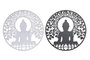 DKD Home Decor Decoración de Pared Metal Buda Surtido 2 Unidades 40x40 cm