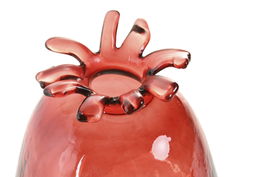 DKD Home Decor Jarrón Moderno Granate Cristal 18 x 22.5 x 18 cm