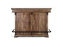 GINER Y COLOMER Mueble Bar de Madera de Mango con Tapa de Granito y Metal, Marrón, 150 cm - Incluye Almacenamiento para Botellas y Copas