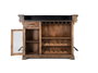 GINER Y COLOMER Mueble Bar de Madera de Mango con Tapa de Granito y Metal, Marrón, 150 cm - Incluye Almacenamiento para Botellas y Copas