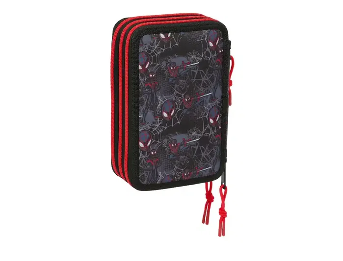 Safta Plumier Escolar Triple Cremallera, Colección Miles Morales, 37 Piezas, 195x125x55 mm Safta Plumier Escolar Triple Cremallera, Colección Miles Morales, 37 Piezas, 195x125x55 mm