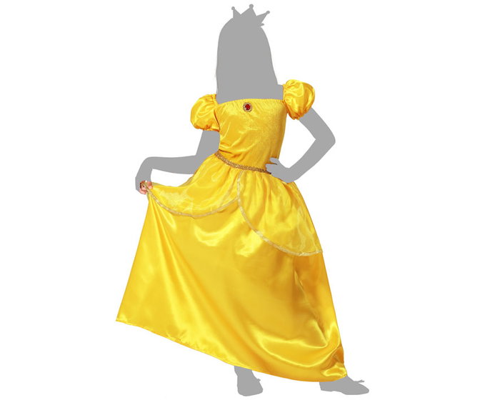 Disfraz Princesa de Cuento Amarillo Vestido Largo para Niña 3-4 Años