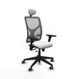 PIQUERAS Y CRESPO Silla de oficina Motilla con mecanismo Sincro/Traslack, Blanco y Gris
