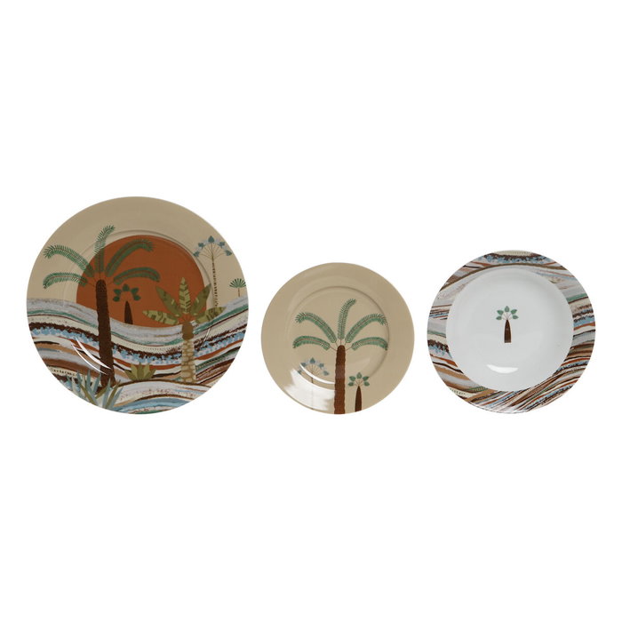 DKD Home Decor Set de Vajilla Calima de 18 piezas en Porcelana Terracota DKD Home Decor Set de Vajilla Calima de 18 piezas en Porcelana Terracota