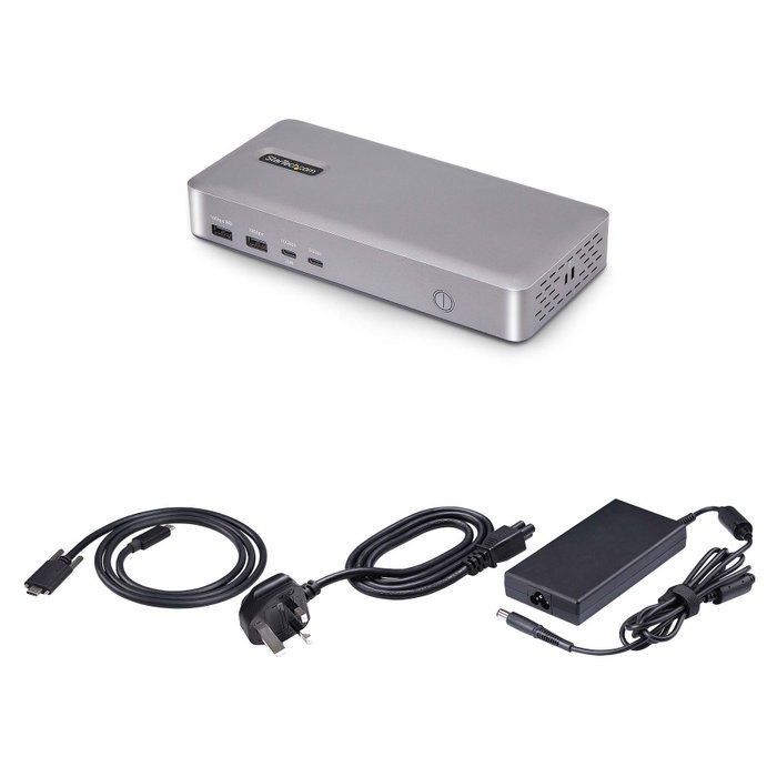 StarTech.com Docking Station USB4 40Gbps con Doble HDMI 4K y Ethernet 2,5GbE, Plata