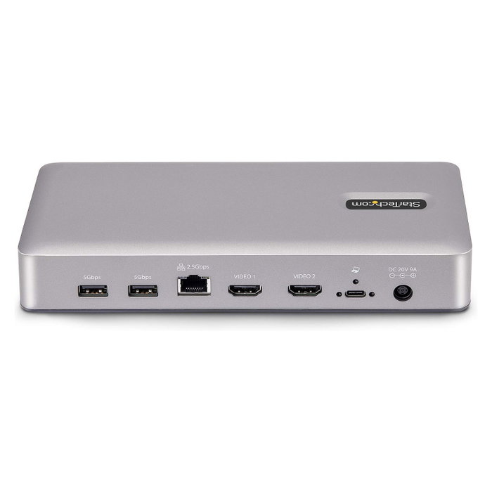 StarTech.com Docking Station USB4 40Gbps con Doble HDMI 4K y Ethernet 2,5GbE, Plata