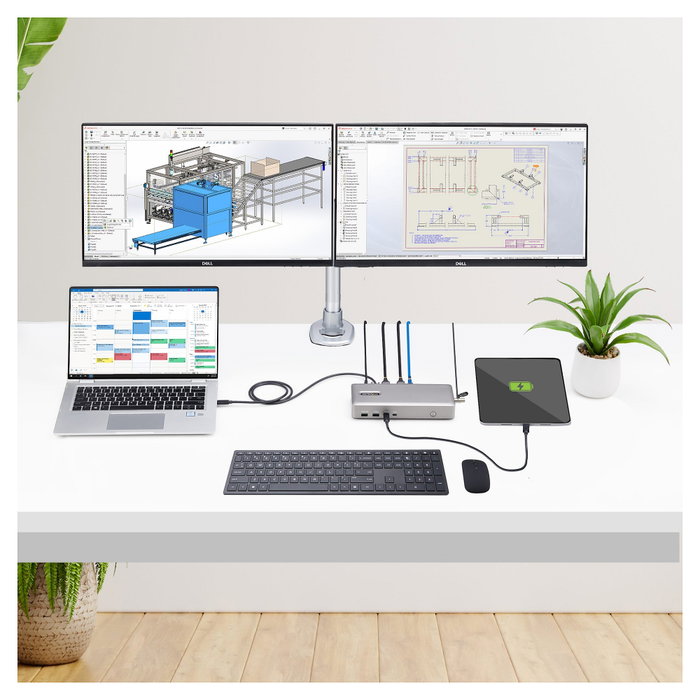 StarTech.com Docking Station USB4 40Gbps con Doble HDMI 4K y Ethernet 2,5GbE, Plata